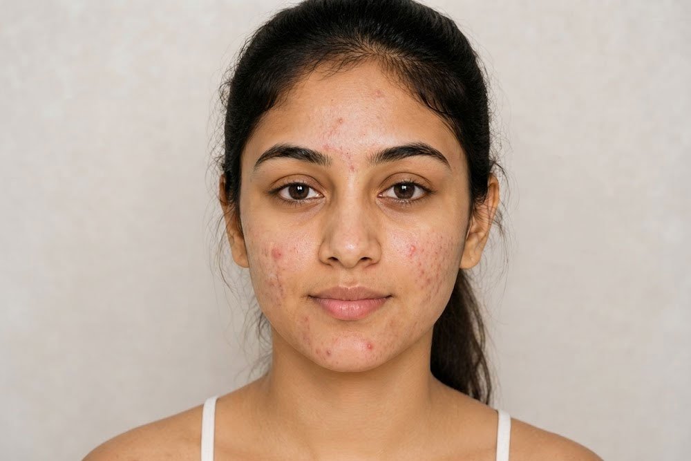 Green Envee Facial before treatment